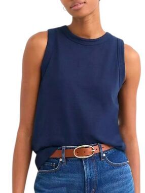 Loft Navy Cotton Tank Top Sleeveless Tee Size M